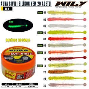 Wily Aura Sıvılı Lrf Silikon Yem 40mm 20 Adetli